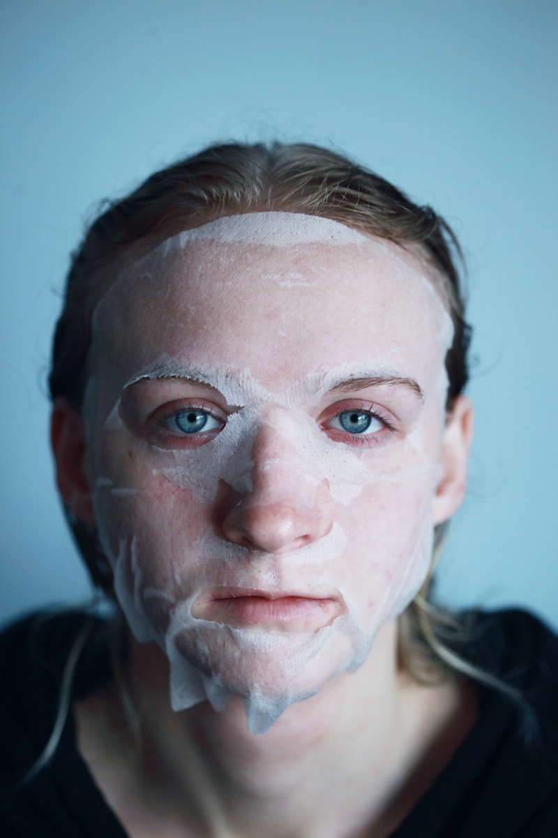 man with white powder on face